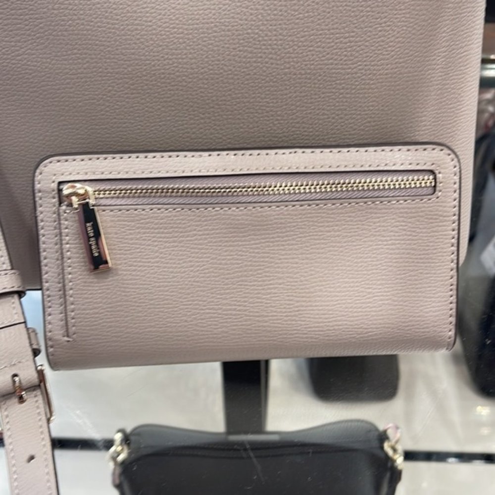 Kate Spade Darcy Large Slim Bifold Wallet Warm Taupe - Picture 5 of 16